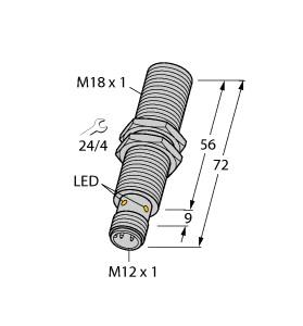 [4590796] Turck Inductive Sensor, With Increased Switching Distance (BI8-M18E-VP4X-H1141)