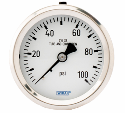 [52779054] Wika 233.53 Series Stainless Steel Liquid Filled Pressure Gauge, 0 to 5000 psi