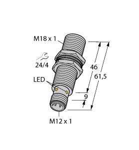 [1634945] Turck Inductive Sensor, With Extended Switching Distance (BI8U-M18M-VP6X-H1141)