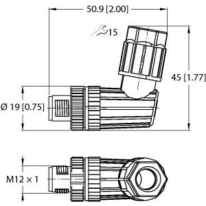 [100009887] Turck Accessories for Sensors and Actuators, Field-Wireable Connector, Male Connector M12 × 1, Angled (FW-EWSPM0426-SA-P-0408)