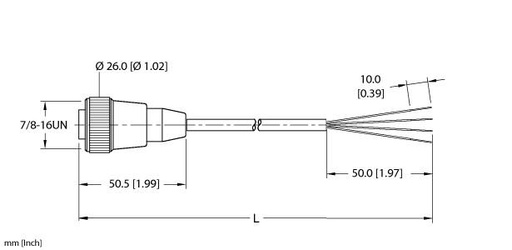 [U2043] Turck Actuator and Sensor Cordset, Connection Cable (RKM 40-2M)