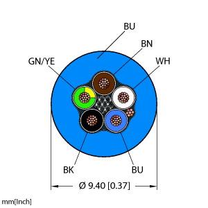 [RF50964] Turck Instrumentation Tray/Exposed Run/Direct Burial Cable, Reelfast™ Bulk Cable (BLU,PVC,5X18,S-DF,ITCERDB,MS40)