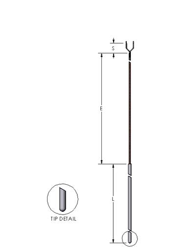 [2356-0374] 20 Series Style Type K Thermocouple, .188" Diameter, Grounded, 3" Sheath Length, 25ft Lead