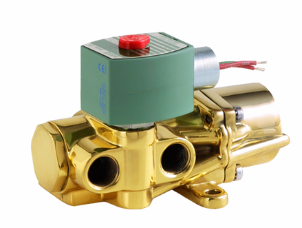 [8344G070AC120/60,110/50D] 8344 Series 4-Way, Single Solenoid, Piston Valve, 1/4"NPT, Brass Body, 10-125PSI