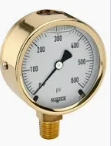 [25-300-5000-PSI-SST] 300 Series Brass,  Liquid Filled Pressure Gauge, 0 psi to 5,000 psi, SAE J1926-3:7/16-20 Adjustable Connection, 1/4" Bottom Connection