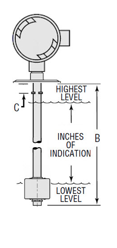 [W1110105] XT-800 Series Continuous Level Transmitter, XT800-6-SS-SS-.25-29.5-53100-J-H---rings