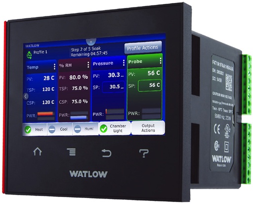 [F4T1L1EAA1A8AAA] Watlow 1/4 DIN Watlow F4T Touchscreen 2-Loop Controller, Cascade Control