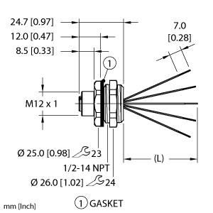 [200002249] Turck Actuator and Sensor Receptacle, Front Mount (EFKVH-A5.500.2-0.5)