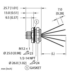 [100021196] Turck Actuator and Sensor Receptacle, Front Mount (EFSVH-A5.500.2-0.5)
