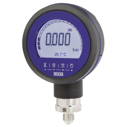 [76201035] Wika Model CPG1200, 0-10,000 PSIG, 7/16"-20 UNF SAE O-Ring Boss- Digital Pressure Gauge, 0.5% FS Accuracy, Communication: Micro-USB Type B and Bluetooth® Vers 5.2, USB-Bluetooth® Stick, 2 Meter Interface cable: Micro USB-B to USB Cable, Power Supply 5V with Micro-USB Type B Connector, Carrying/storing case for 1x CPG1200
