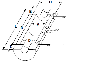 [2363-3548] Ceramic Fiber Heater, Full Vestibule, 2" x 6"