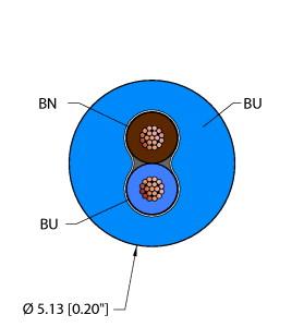 [RF51927] Turck Instrumentation Tray Cable, Reelfast™ Bulk Cable (BLU,PVC,2X22,ITC,FL)