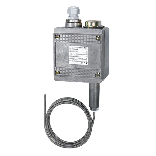[T2H-H351S-A] Barksdale Remote Mount Temperature Switch, Dual switch (2 SPDT), NEMA 4 Enclosure, 150/350F range, 6FT Capillary, 304 SS Wetted Material, 302 SS Armor