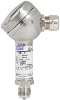 [76204471] Wika IS-3 Pressure Transmitter, 0-5000 PSI, Zero and Span Adjustability, 1/2" NPT, Field Case IP69K