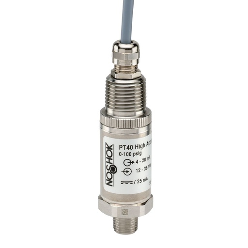 [PT40-10PSIG-1-1-2-36-ST8] High Accuracy Fixed Range Pressure Transmitter, 0-10PSI, 4-20mA 2 Wire, 1/4"NPT, Integral 3FT cable, Integral Orifice