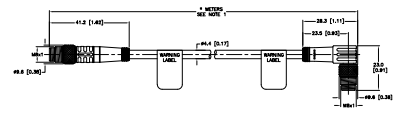 [U0136-06] Turck Double-ended Cordset, Straight Male Connector to Right angle Male Connector (PSG 4M-2-PSW 4M)