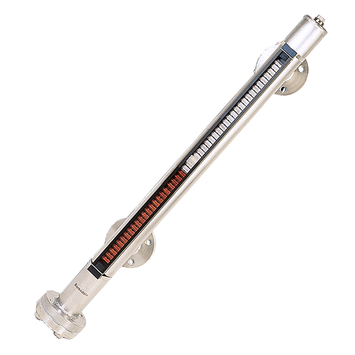 [LTBMN08GF82.31L-SK] Barksdale Alloy LevelSite, Top/Bottom Process Conn., 1" NPTF, Titanium Float, Polycarbonate Flag Assembly (302 °F), Calibrated Self-Adhesive Scale (cm)