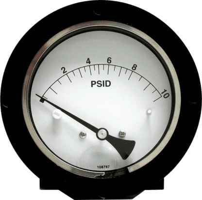 [120AA-10-A-O] Mid-West 120 Aluminum Differential Pressure Gauge, 2.5" Dial, 0 to 3000 psig, 1/4 NPTF Back Mount