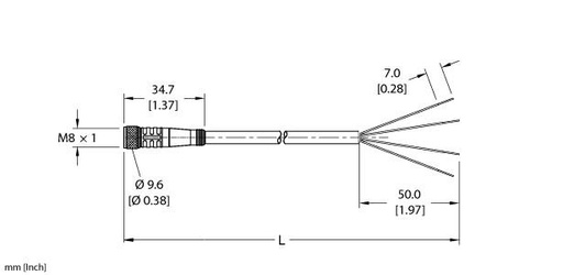 [U99-10780] Turck Actuator and Sensor Cordset, Connection Cable (PKG 4M-10)