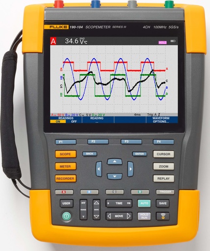 [5282417] Fluke 190-104-III-S- Color ScopeMeter, 100Mhz, 4 Channel with Software Package