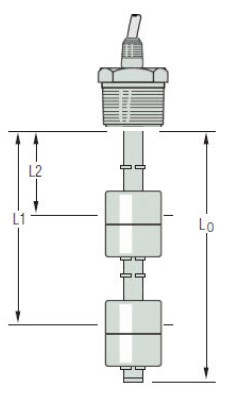 [W1101077] LS-700 LEVEL SWITCH LS-700-3C-SS-PP-SPST-020-GR2-2