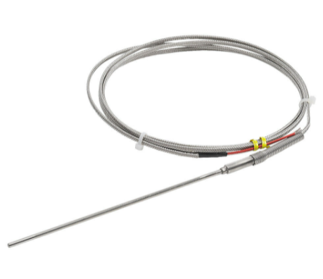 [2382-6199] Watlow Thermocouple Style 20 Style- .125 & .188 Dia-Straight Sheath Outside Diameter [in] C = .125 inch Junction Type/Tip Style G: Single "G" Round Tip Calibraton Type Type J Limits of Error Standard Limits Sheath Length [in] (L) 12.000 Process Mtg Fitting Single Threaded Compression Compression Fitting Style N3 - Non-adjustable 303 SS Strain Relief None Lead Wire Type F -Fiberglass, 24 GA Stranded Sheath Mounted Connector No Lead Length [in] (E) 108 Termination Type A - Split Leads w/ 1/2" Bare Insulated Singles Length [in] (S) 2.500 Lead wire Color Code ANSI - United States Standard Certification Type No Certification Required