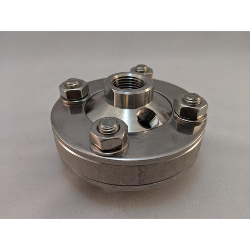 [76212682] Wika L990.10.N4FXN4F.SS.SS-2.SS.PF.VI.1500.PLUG, 1/2" x 1/2", Stainless Steel Upper, Lower Housings, PFA Coated SS Diaphragm, 1/4" Flushing Connection w/Plug, Viton O-Ring