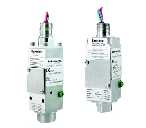 [9681X-1CC-2-ALKW36] Barksdale 9681X Compact Pressure Switch, SPDT Switch, 10 Amps @ 125/250 VAC; 5 Amps @ 30 VDC; 1 Amp @ 125 VDC, 5 to 150 psi, Viton Diaph/O-Rings, 1/4" NPTF, Aluminum Housing, 36 Mounting Holes & Cond Wrench Flats