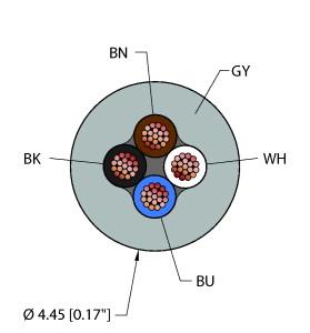 [RF50921] Turck General Purpose Cable, Reelfast™ Bulk Cable (GRY,PVC,4X22,AWM,VF)