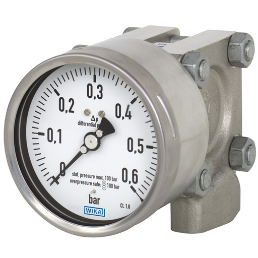 [732.14-ZZZE-SPG269Z-AD-UZZZAEZZ-ZZZZ27BIZLDFZZ-UZZZZZZ222ZZ] Wika 732.14 Series 4" or 6" All-Metal Media Chamber Pressure Gauge, SS Wetted Parts