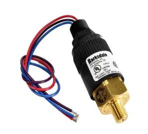 [96211-BB4] Barksdale Series 96211, Pressure Switch, 25-125psi, 1/2" NPT Male Conduit Connection with 12" Leads, Brass Body, Nema 4, 1/4"NPT Port