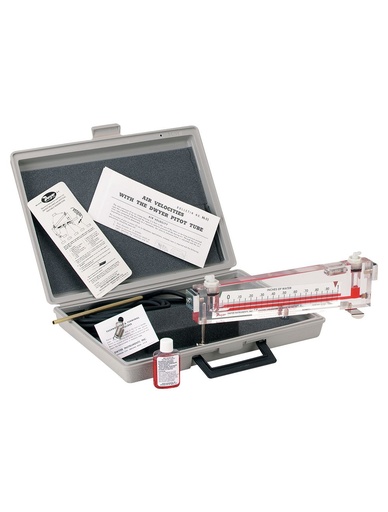 [104-10] Dwyer Solid plastic portable gage range 0-10" w.c., .10 minor div., 11-1/8" scale, metal carrying case