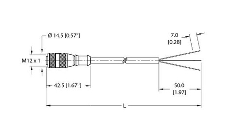 [U2160] Turck Actuator and Sensor Cordset, Connection Cable (RK 4T-10)