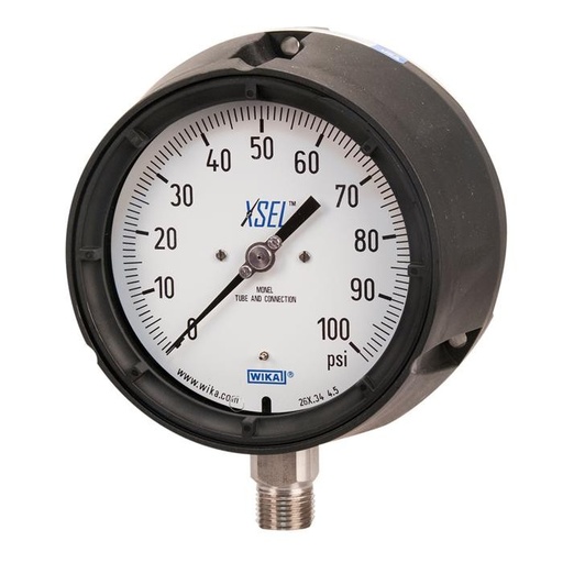 [52908125] Wika 262.34 Series Industrial Monel Dry Process Gauge, 0 to 800 psi