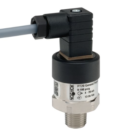 [PT20-5PSIG-1-1-2-17] PT20 Series eneral Purpose Fixed Range Pressure Transmitter, 0 to 5 psi gauge, ±0.5% of span, non-linearity best fit straight line per IEC 61298-2 at reference conditions, 4 mA to 20 mA, 2-wire, 1/4 NPT male, DIN form C with 3 ft cable