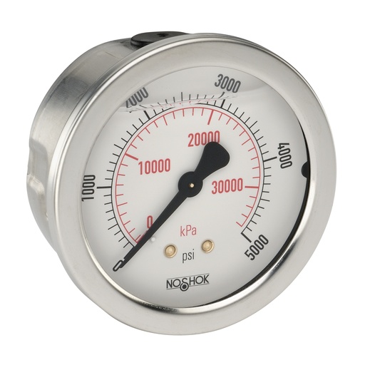 [15-911-15-PSI/kPa] 900 Series Liquid Filled Pressure Gauge, 0-15 PSI/kPa, 1.5" Dial, 1/8" Center Back Connection, Liquid Filled