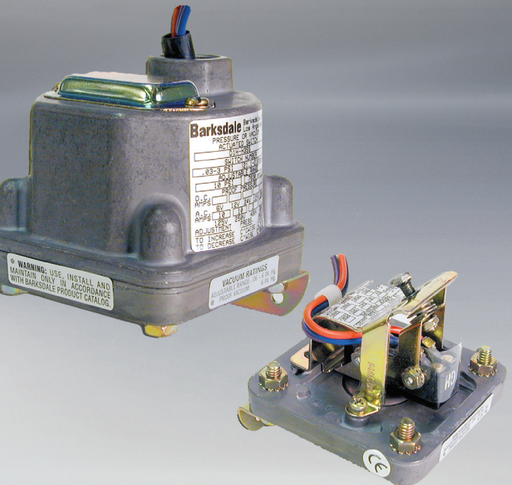 [HD1T-HH80SS] Barksdale Diaphragm Pressure Switch, Single Setpoint, Housed Version, 0.5-80 PSI, 1/4 NPT Lower Mount